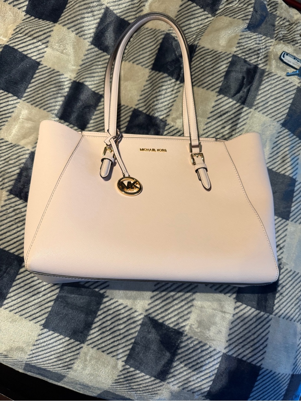 Michael Kors Blush Saffiano Leather Tote with Gold Hardware